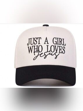 Embroidered "Just A Girl Who Loves Jesus" Trucker Hat - New